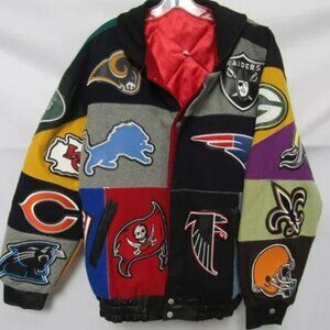 Men's Jeff Hamilton NFL Wool/Leather Varisty Jacket Size XL